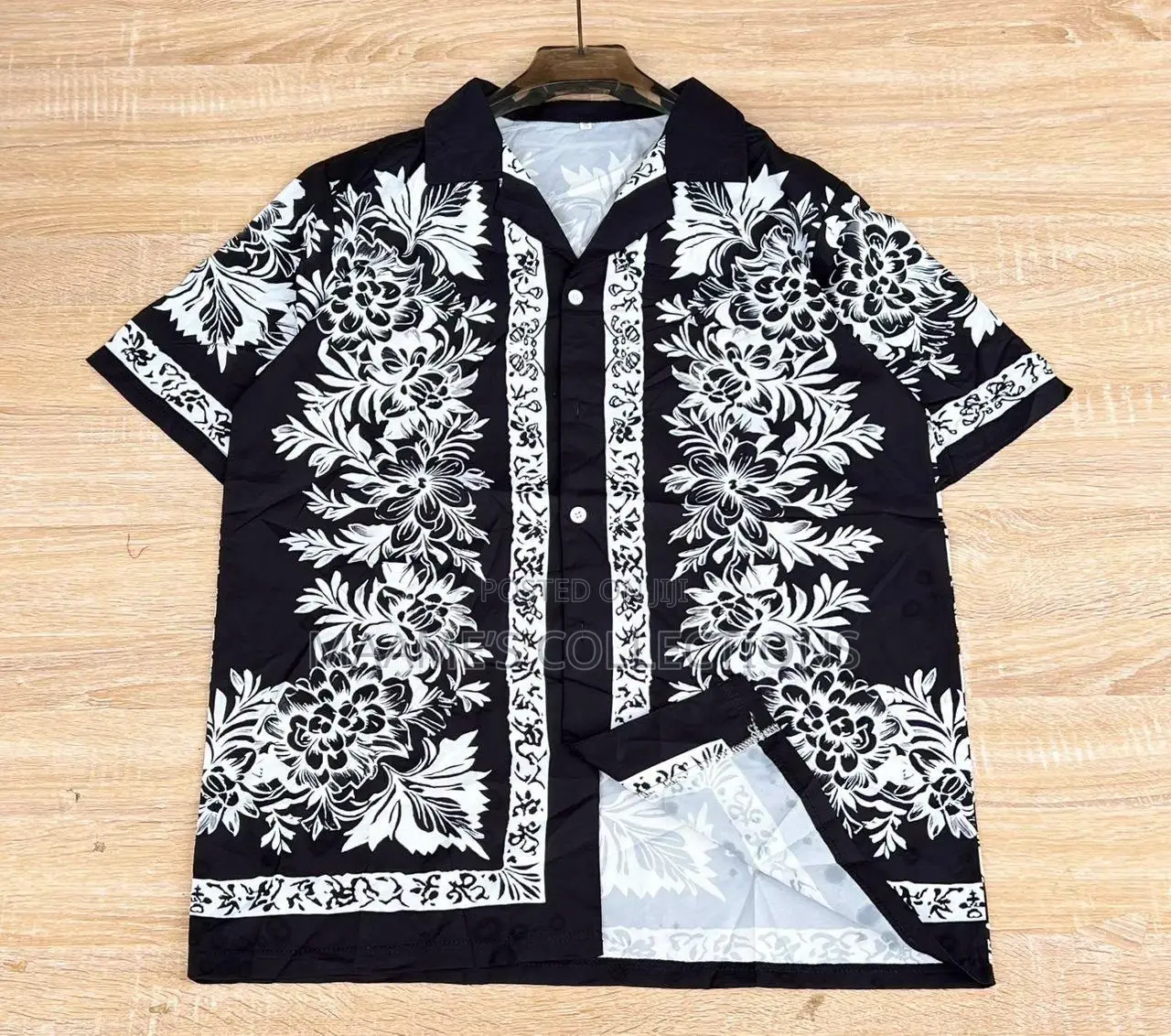 New Men's Vintage Print Short-Sleeve Shirt