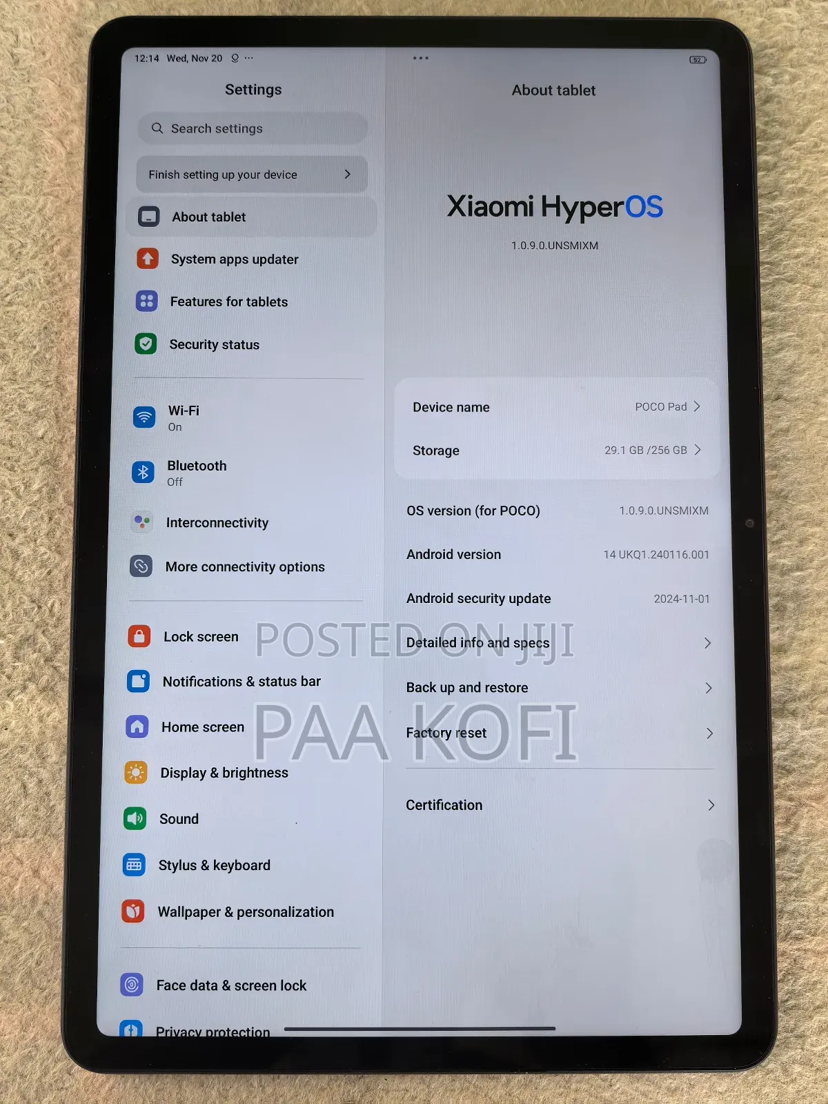 New Xiaomi Poco Pad 256 GB Gray