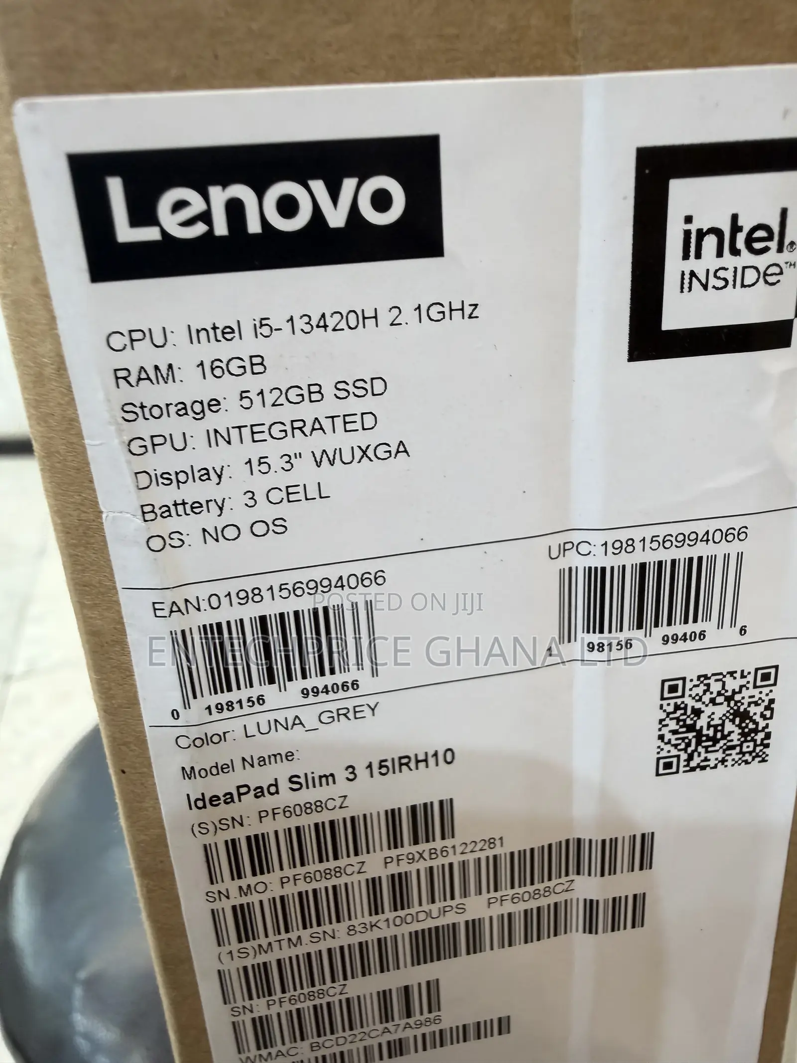 New Laptop Lenovo Ideapad 3 16GB Intel Core i5 SSD 512GB