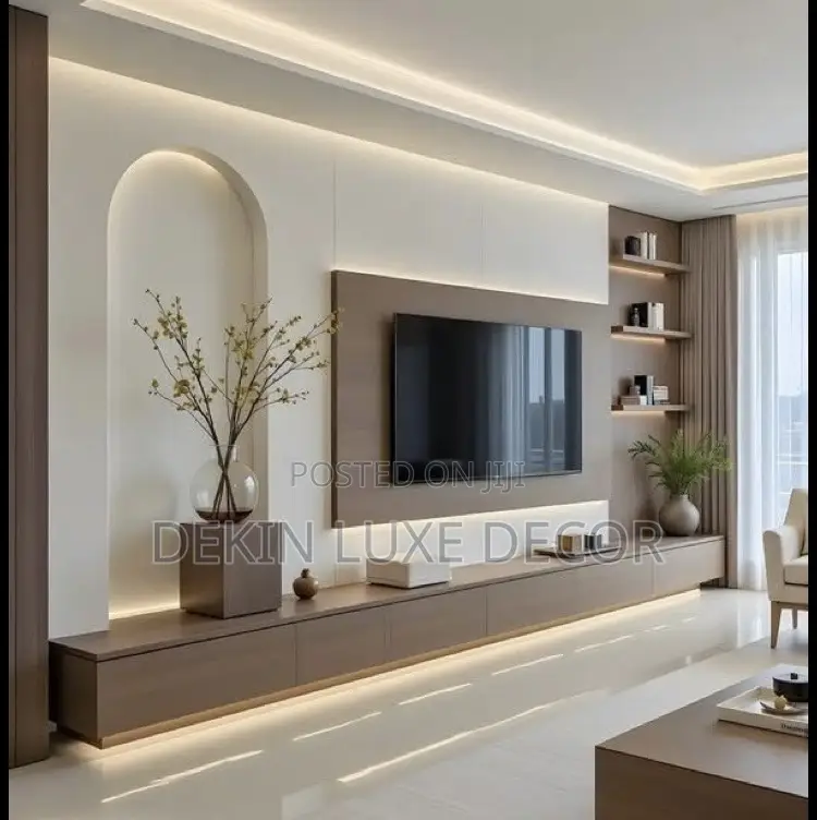 Tv Unit With Fluted Panels