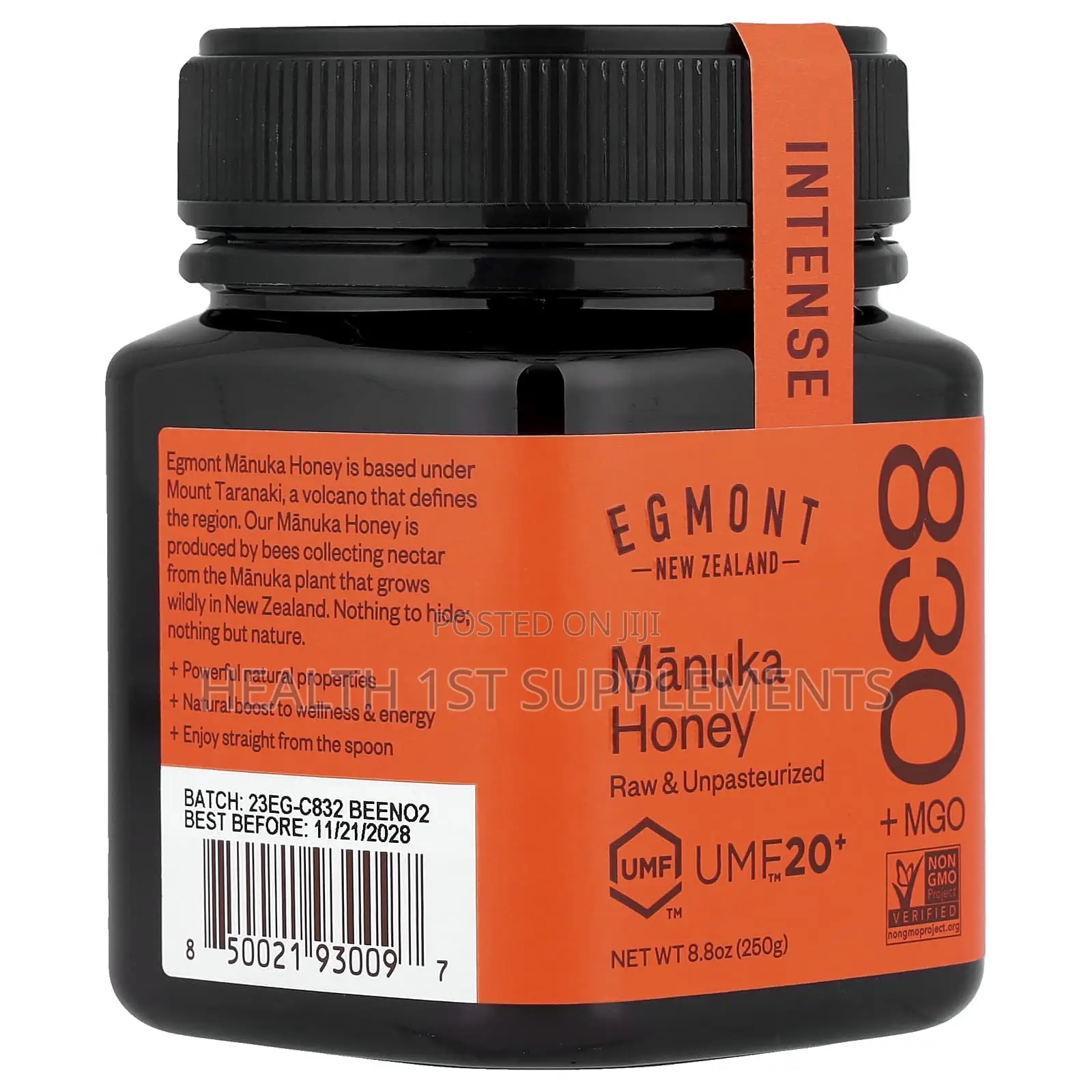 Egmont, Manuka Honey, Medical Grade, Umf 20+, Mgo 830+, 250g