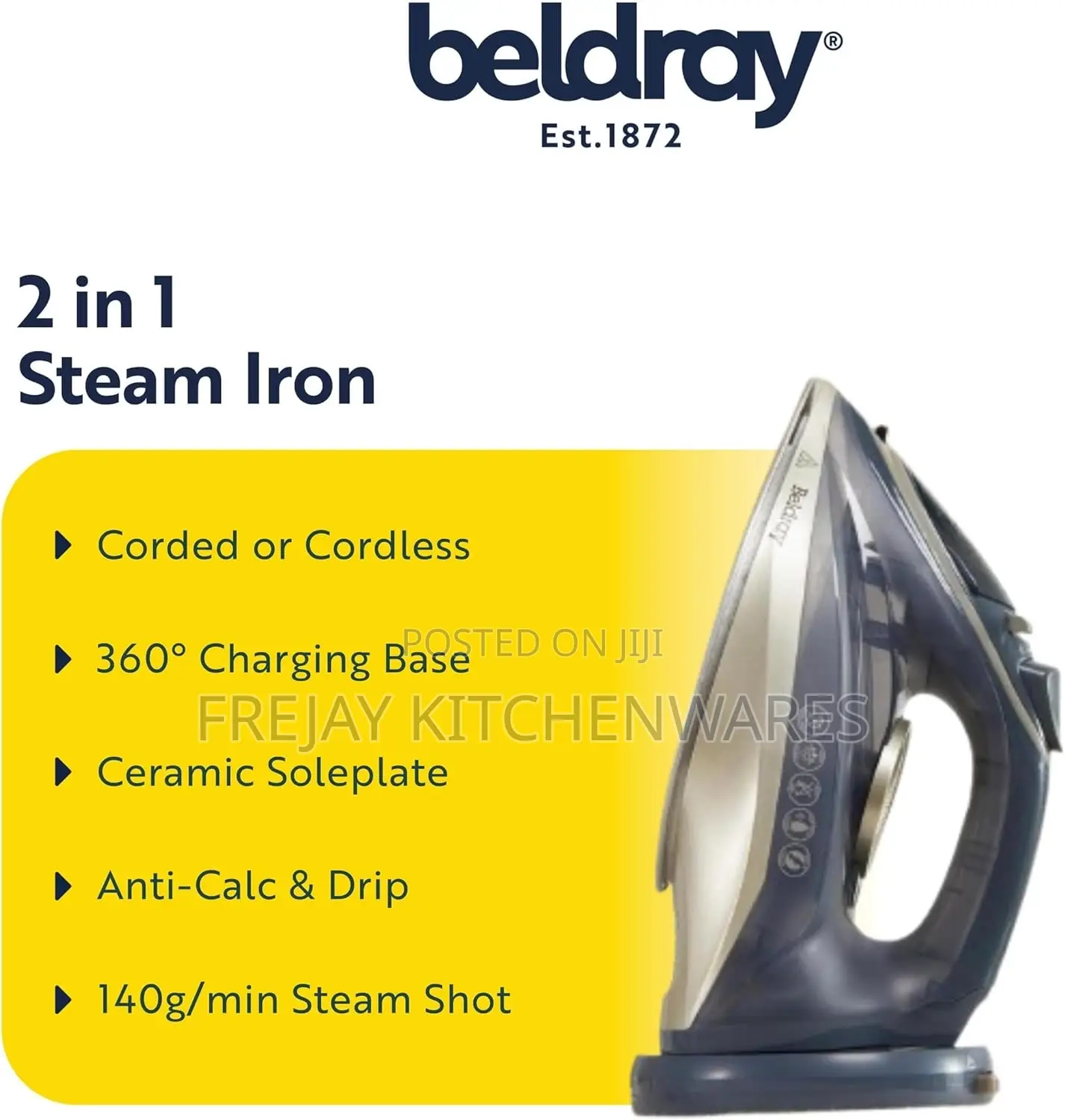 Beldray 2 in 1 Cordless Steam Iron