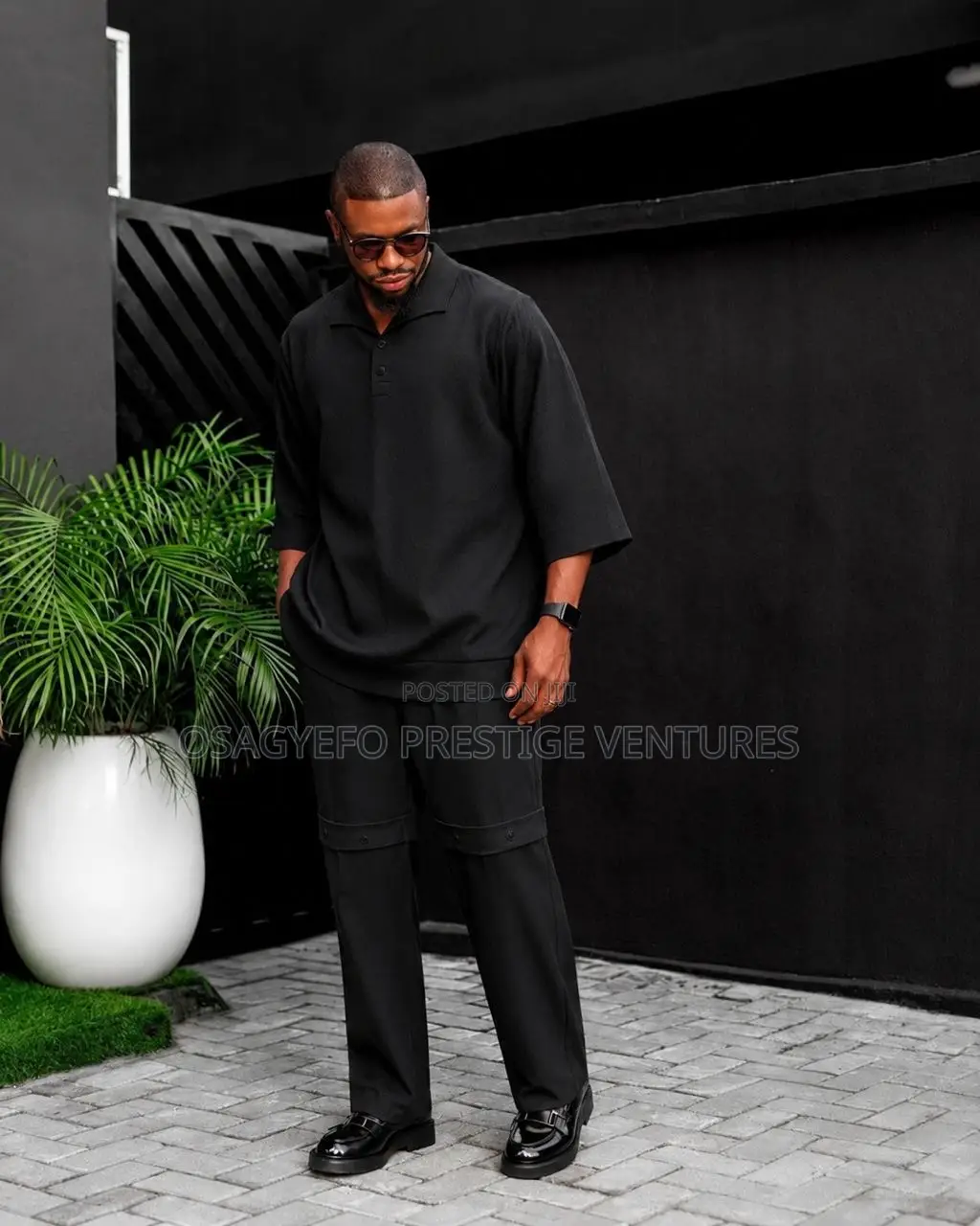 Tasteful and Symmetrical Allwhite All Black 2pc Kaftan