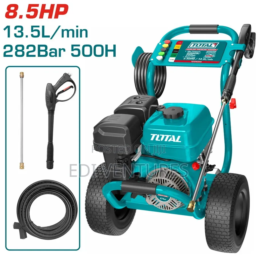 Total 8.5hp Gasoline Pressure Washer - 282bar, 13.5l/ Min, 4089 Psi
