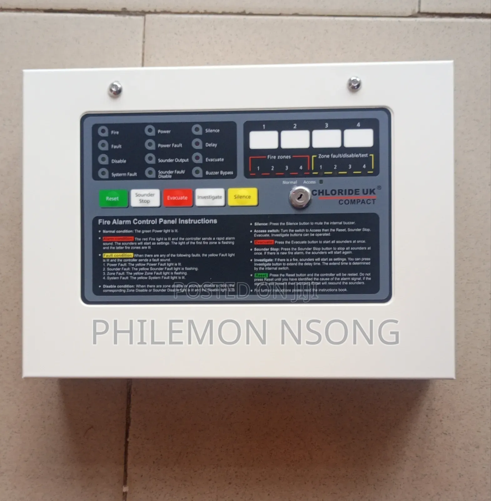 2 Zone Chloride Conventional Fire Alarm Control Panel