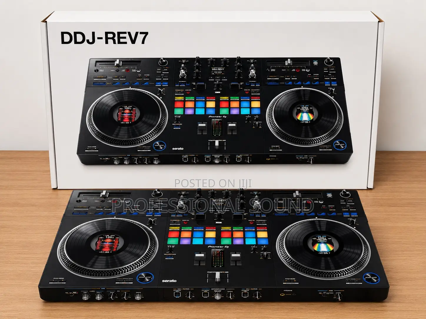Pioneer Dj DDJ-Rev7 Controller, Featuring Motorized 7-Inch Jog Wheels.