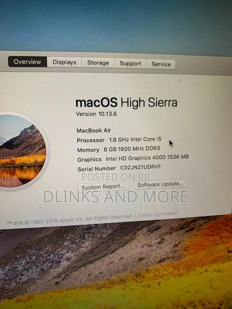 Laptop Apple MacBook Air 8GB Intel Core i5 SSD 512GB
