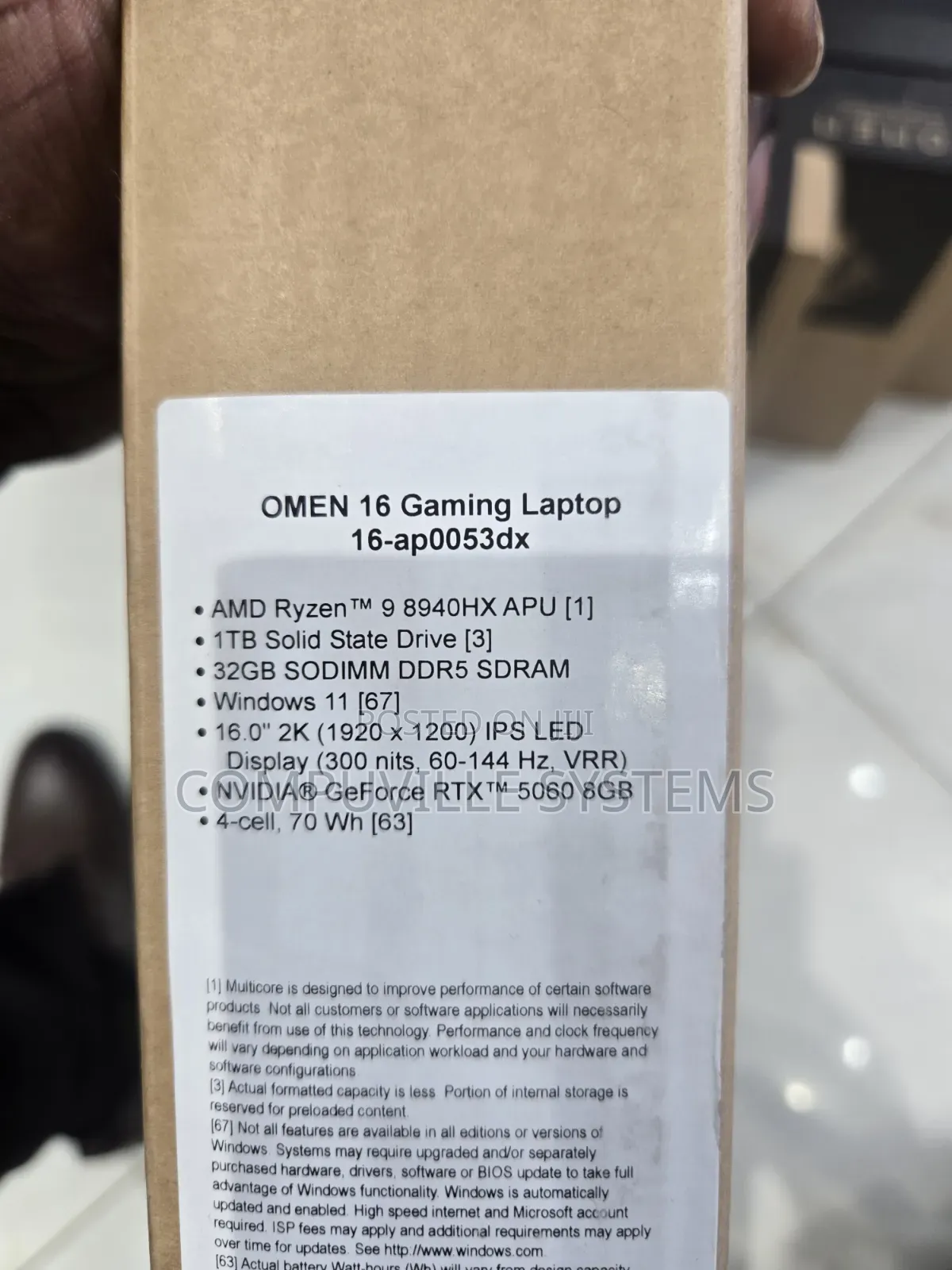 New Laptop HP Omen 16 32GB AMD Ryzen 9 SSD 1T