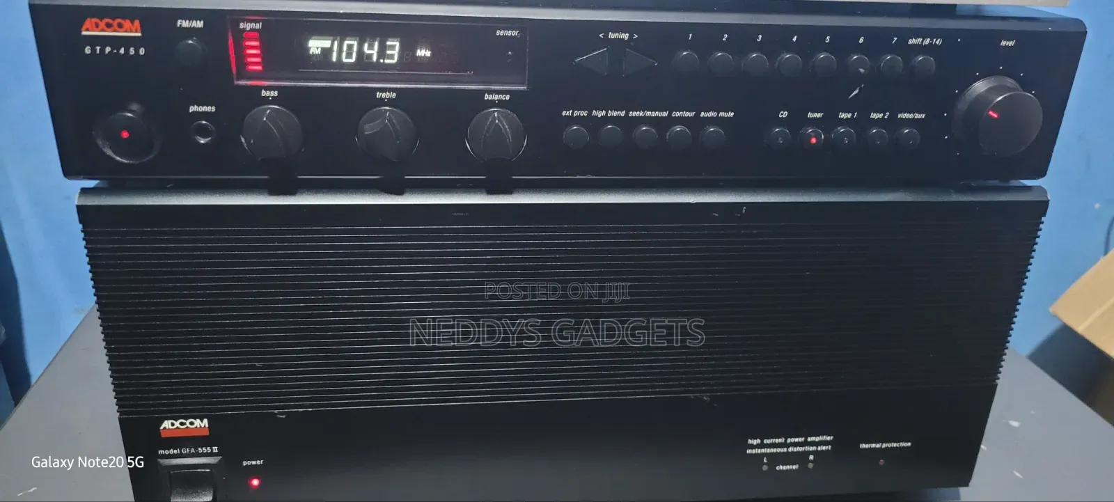 Adcom Gfa-5500 Stereo Power Amp and GTP 450 Preamp