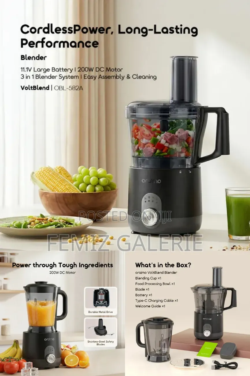Oraimo Voltblend 3-in-1 High Power Multifunctional Blender