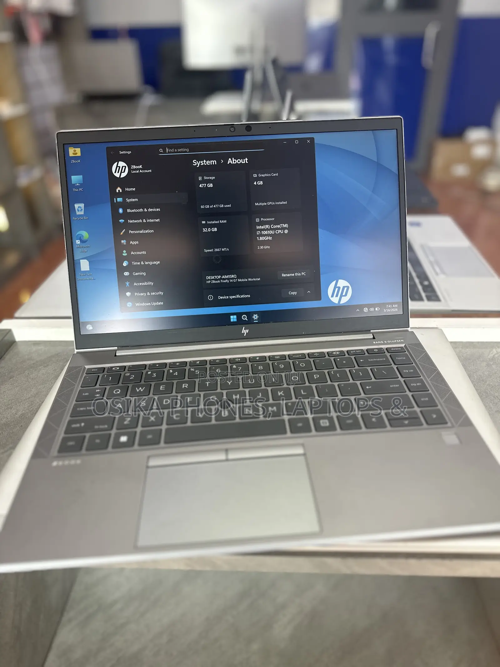 Laptop HP ZBook Firefly 14 G7 32GB Intel Core i7 SSD 256GB