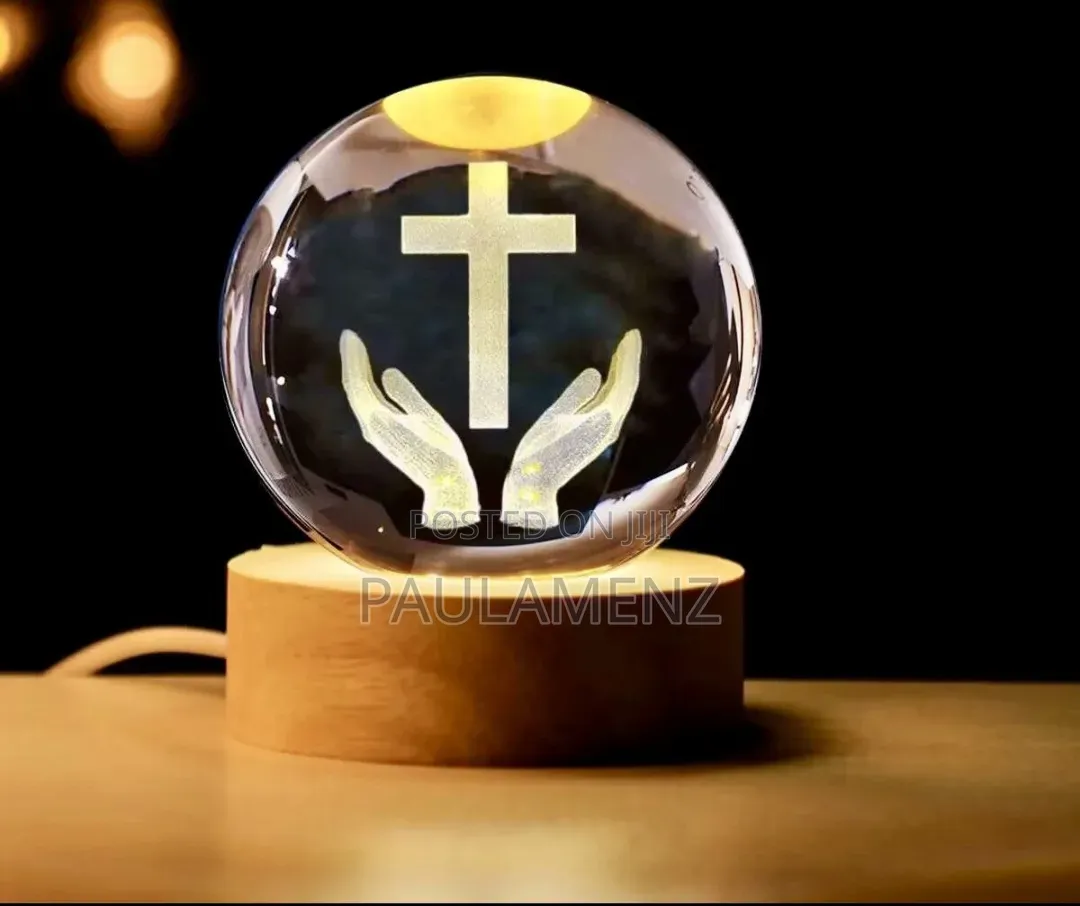 3d Cross Crystal Ball. Creative Visualization Lamp