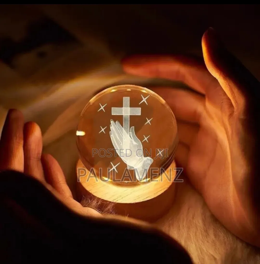 3d Cross Crystal Ball. Creative Visualization Lamp