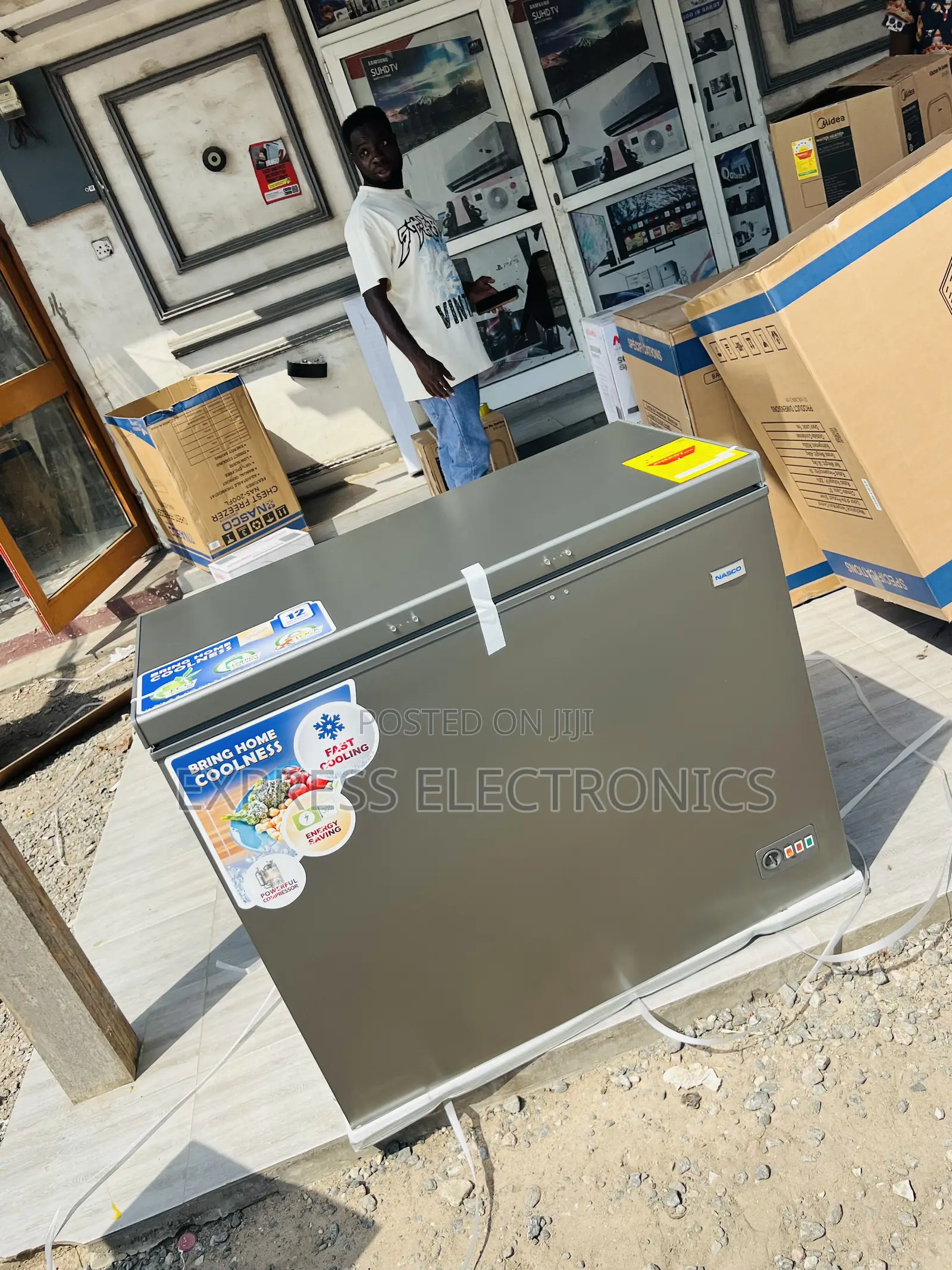 Best Buy for Less 200l Chest Freezer Single Nasco Grey Color