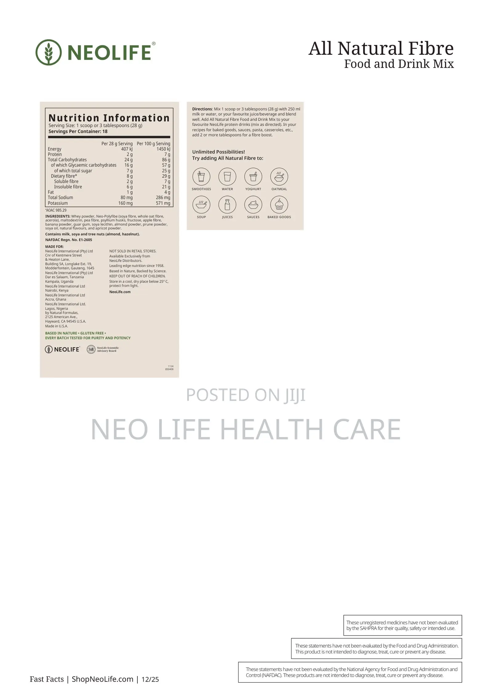 All Natural Fibre – For Heart And Digestive Health 510g