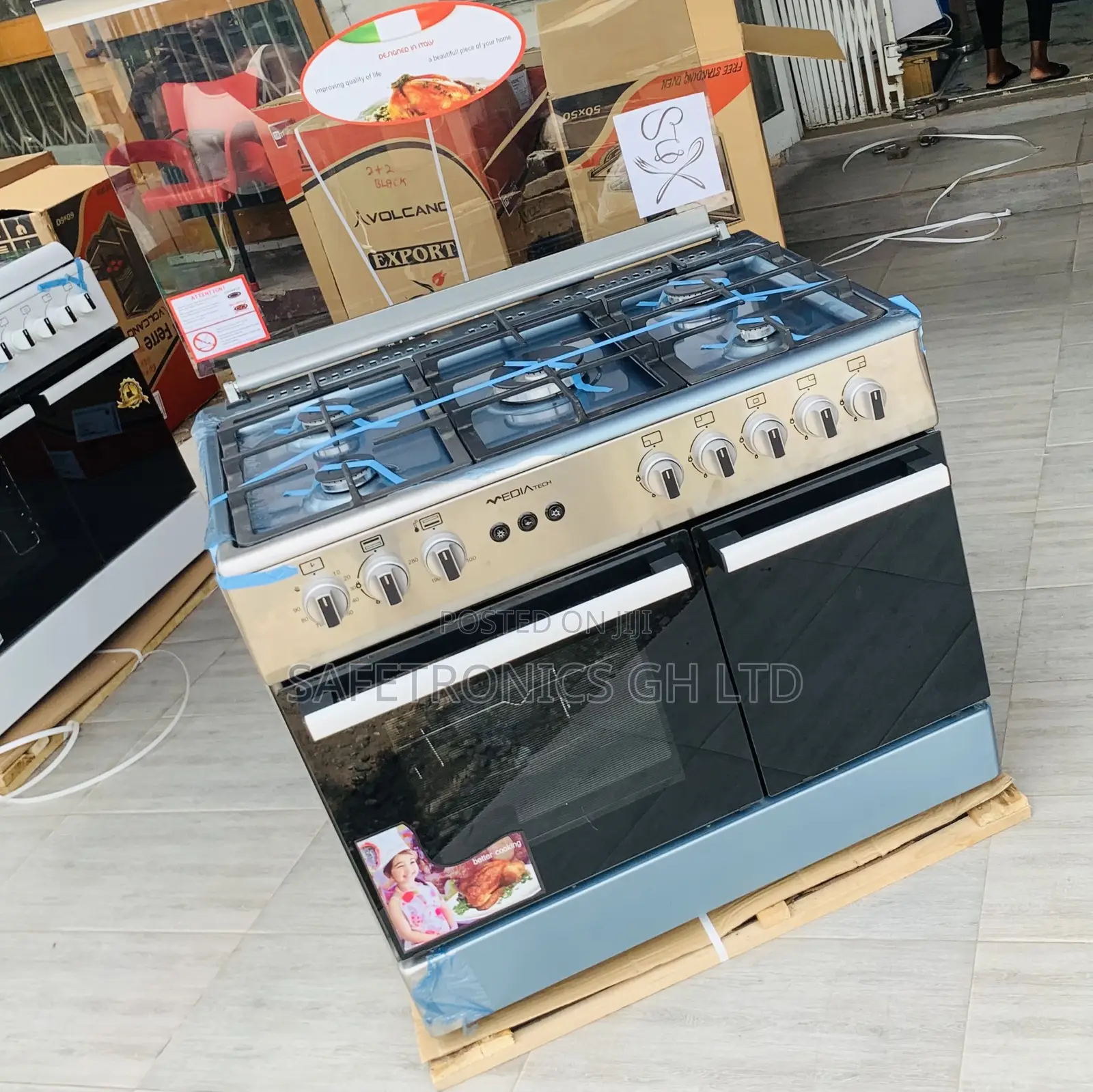 Get Accurate Mediatech 60x90cm Free Standing 5 Gas Burner Cooker