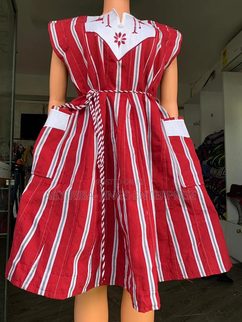 Red and White Smock Dress
