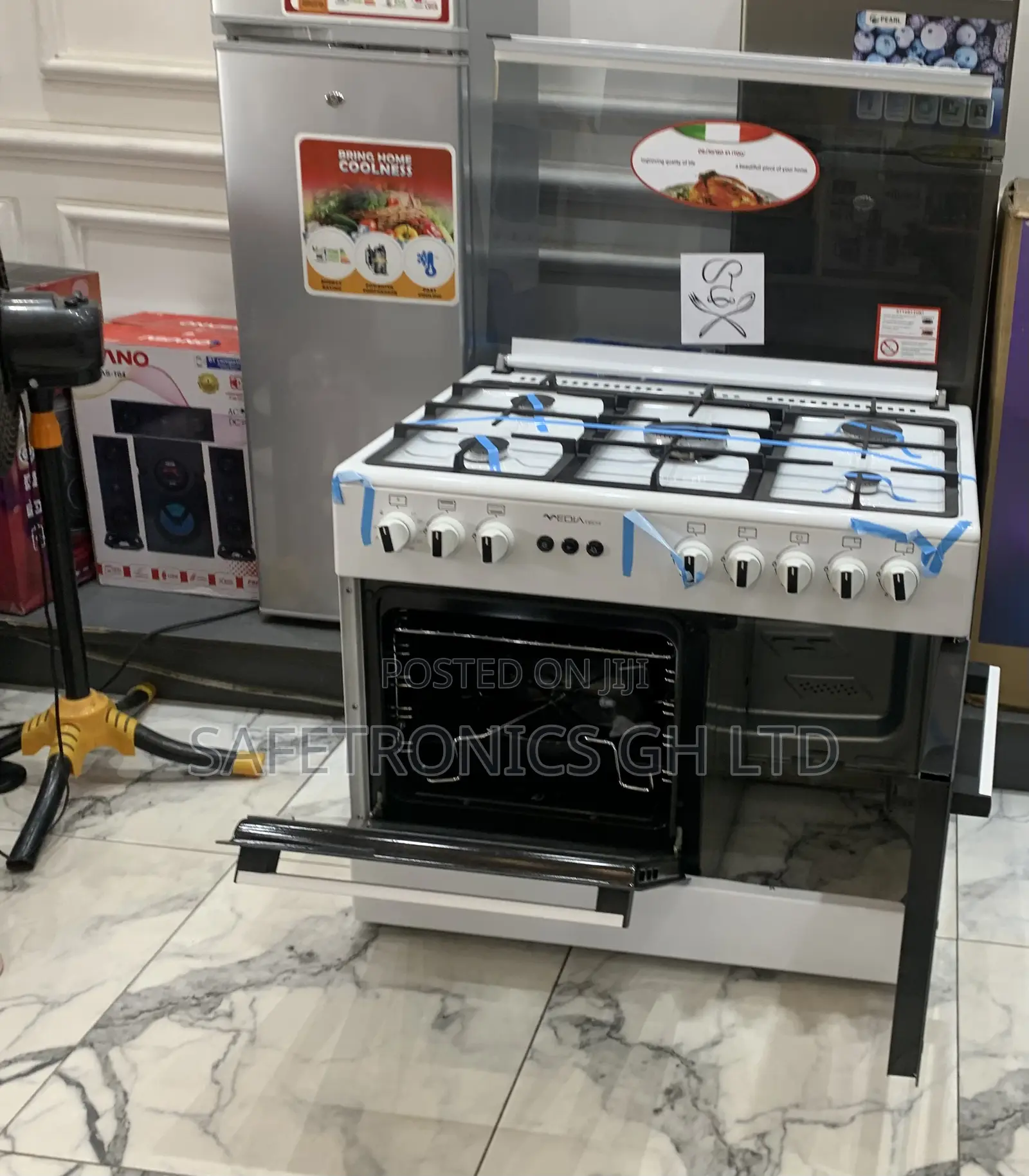 Top Tier White Mediatech 60×90 White Gas Cooker