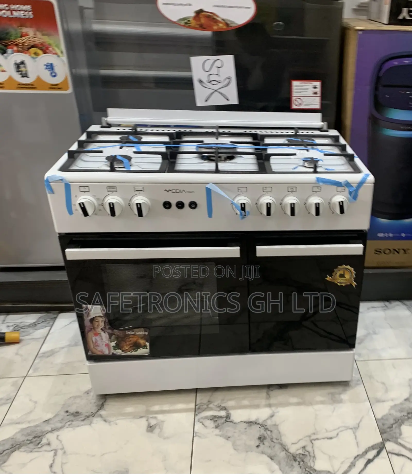 Long Lasting White Mediatech 60×90 White Gas Cooker