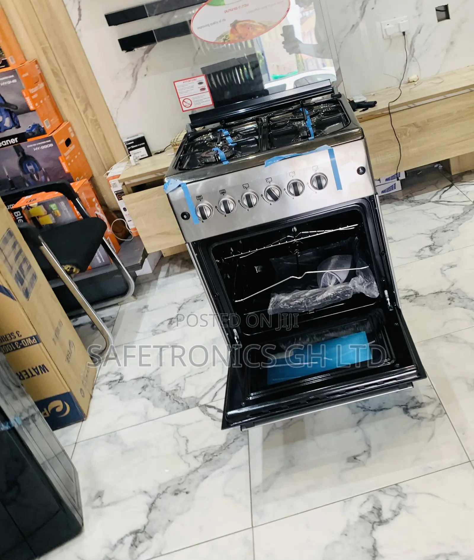 Top Choice Grey Ferre 60x60 4-Burner Gas Cooker (Auto Ignition)