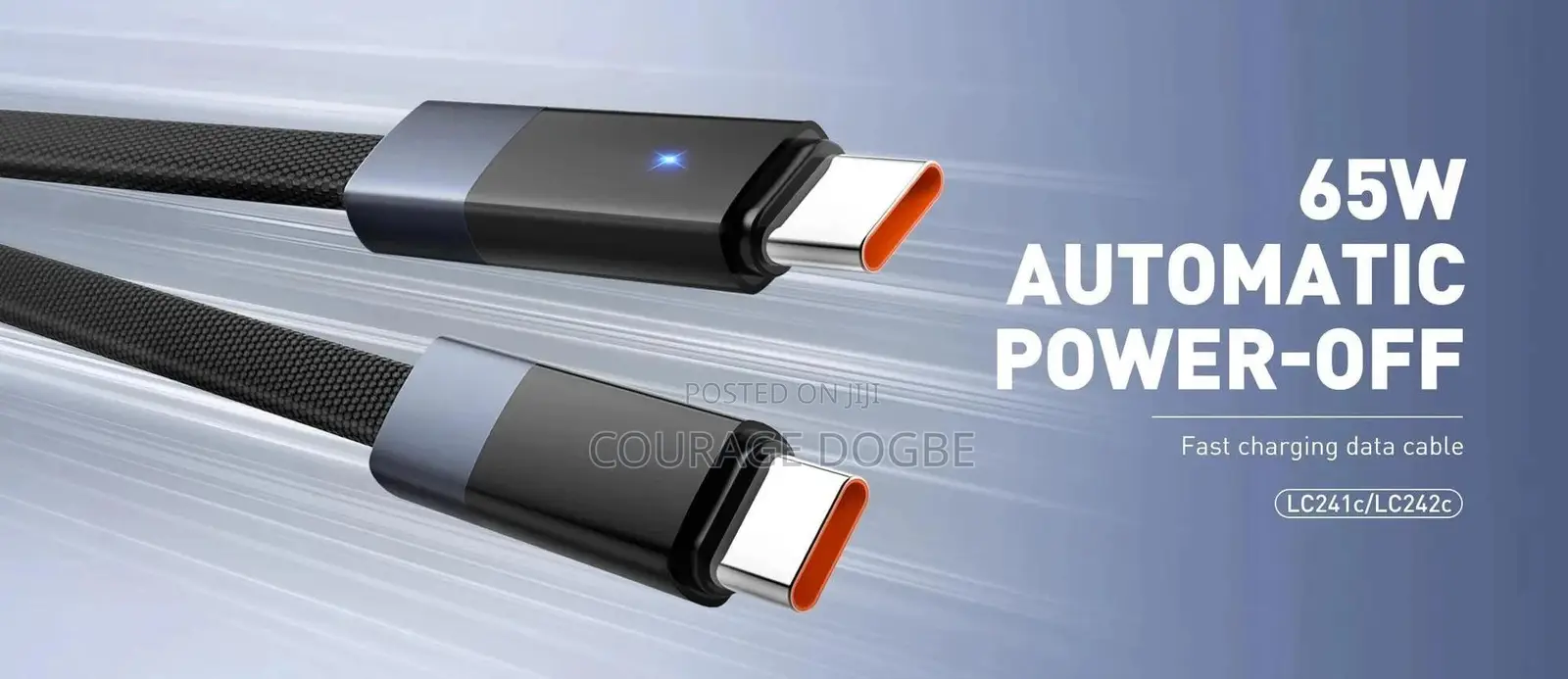 65w Automatic Power-Off Type-C to C Fast Charging Data Cable