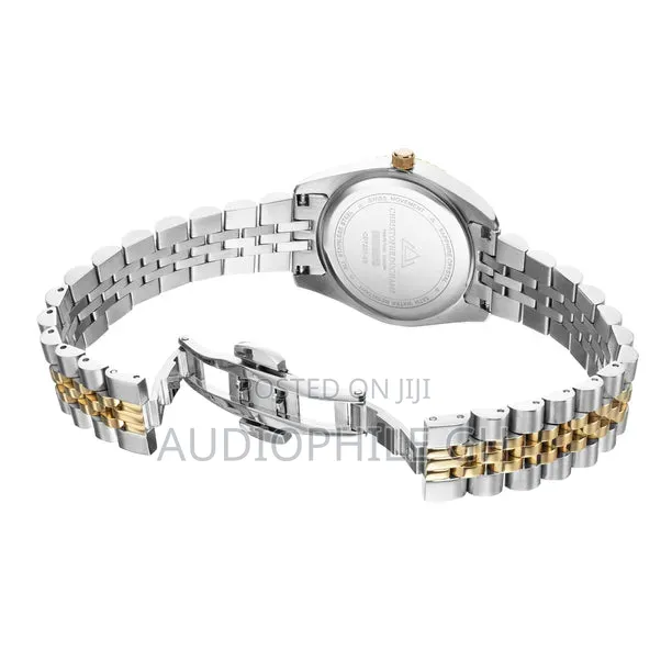 Christophe Duchamp Élysées White Dial With Gold Silver Steel Strap