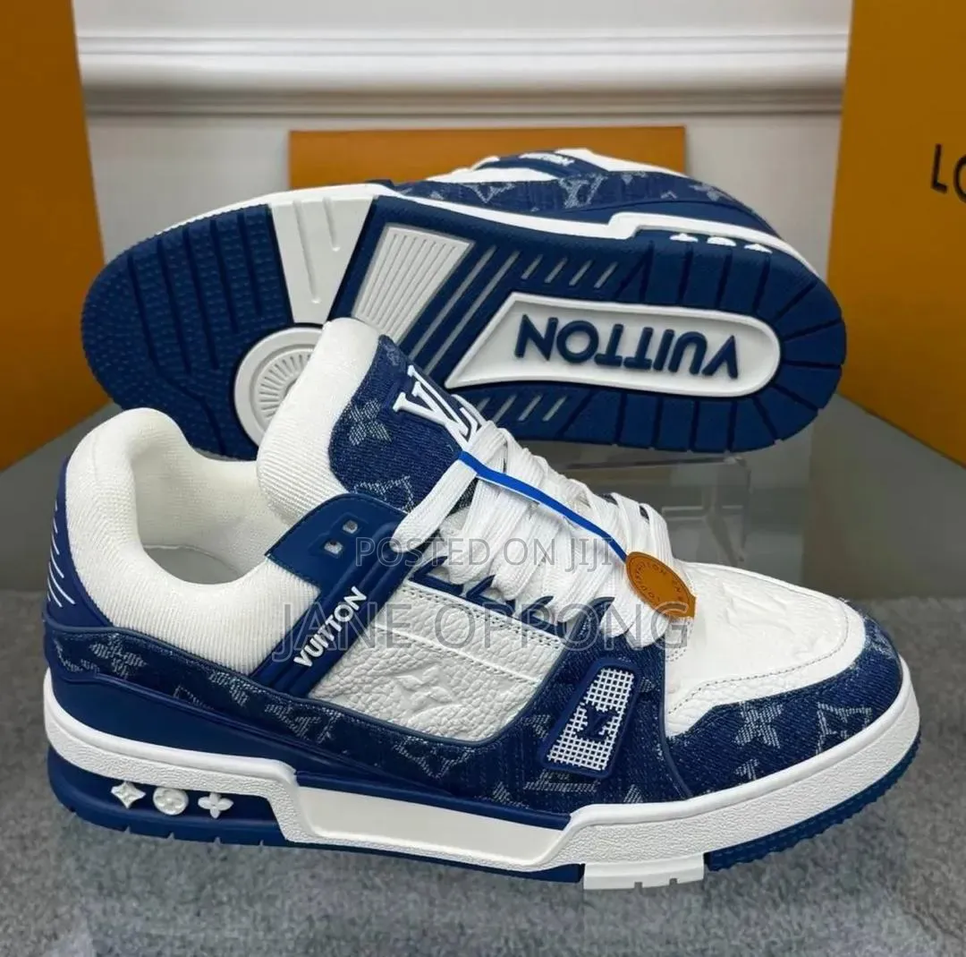 Louis Vuitton Lv Trainer Monogram Denim "White Yellow" Virgil Abloh