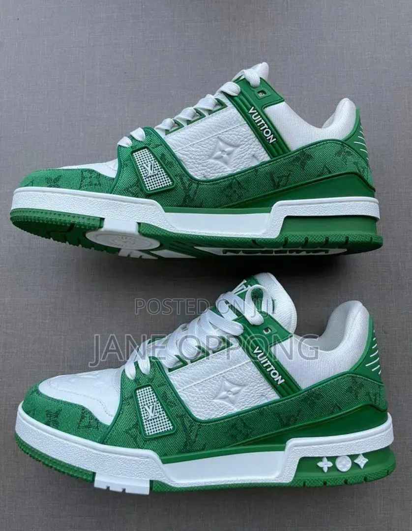 Louis Vuitton Lv Trainer Monogram Denim "White Yellow" Virgil Abloh