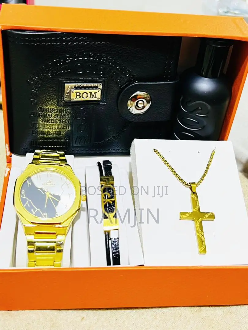 Men's Watches + Bracelet, Necklace Pendant, Wallet, Fragrance Set