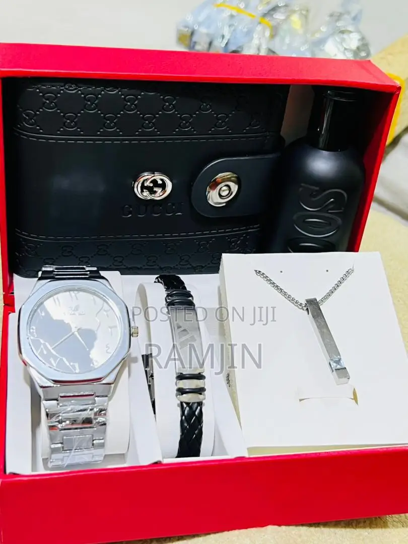 Men's Watches + Bracelet, Necklace Pendant, Wallet, Fragrance Set