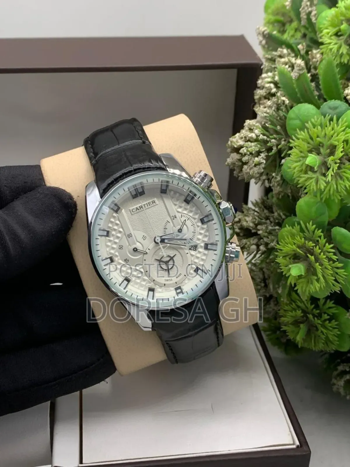 Cartier Chronograph Leather Watch for Men –Classic Luxury Gift for Him