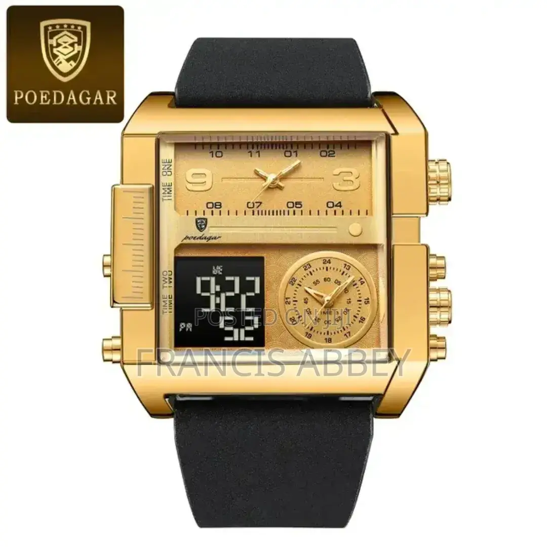 Executive Leather Strap Wrist Watch