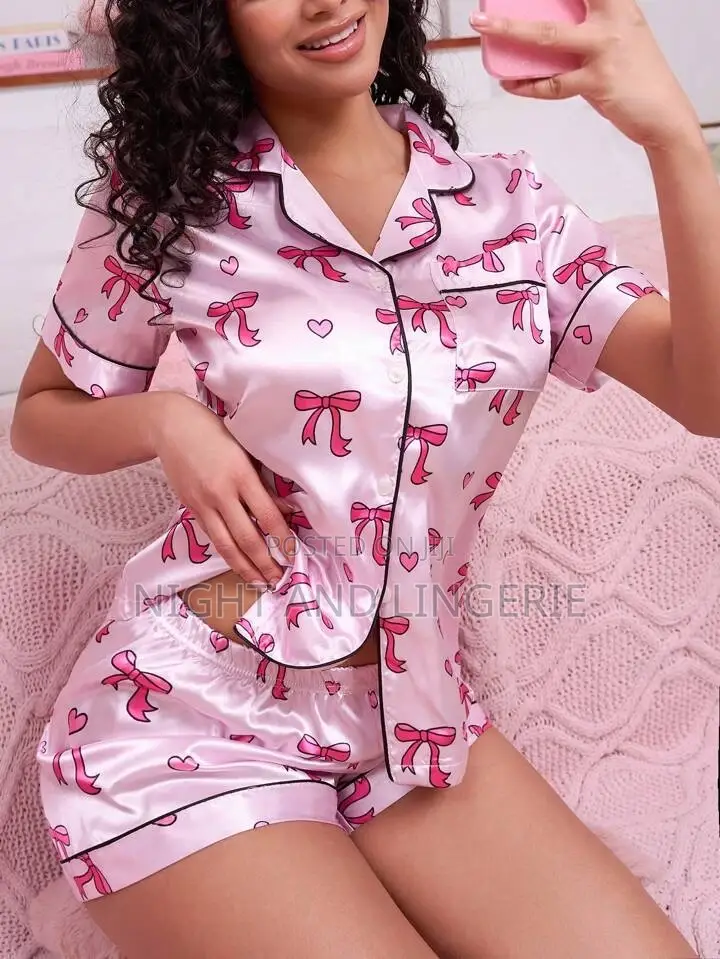 Pajamas Set Bow Knotted Pattern
