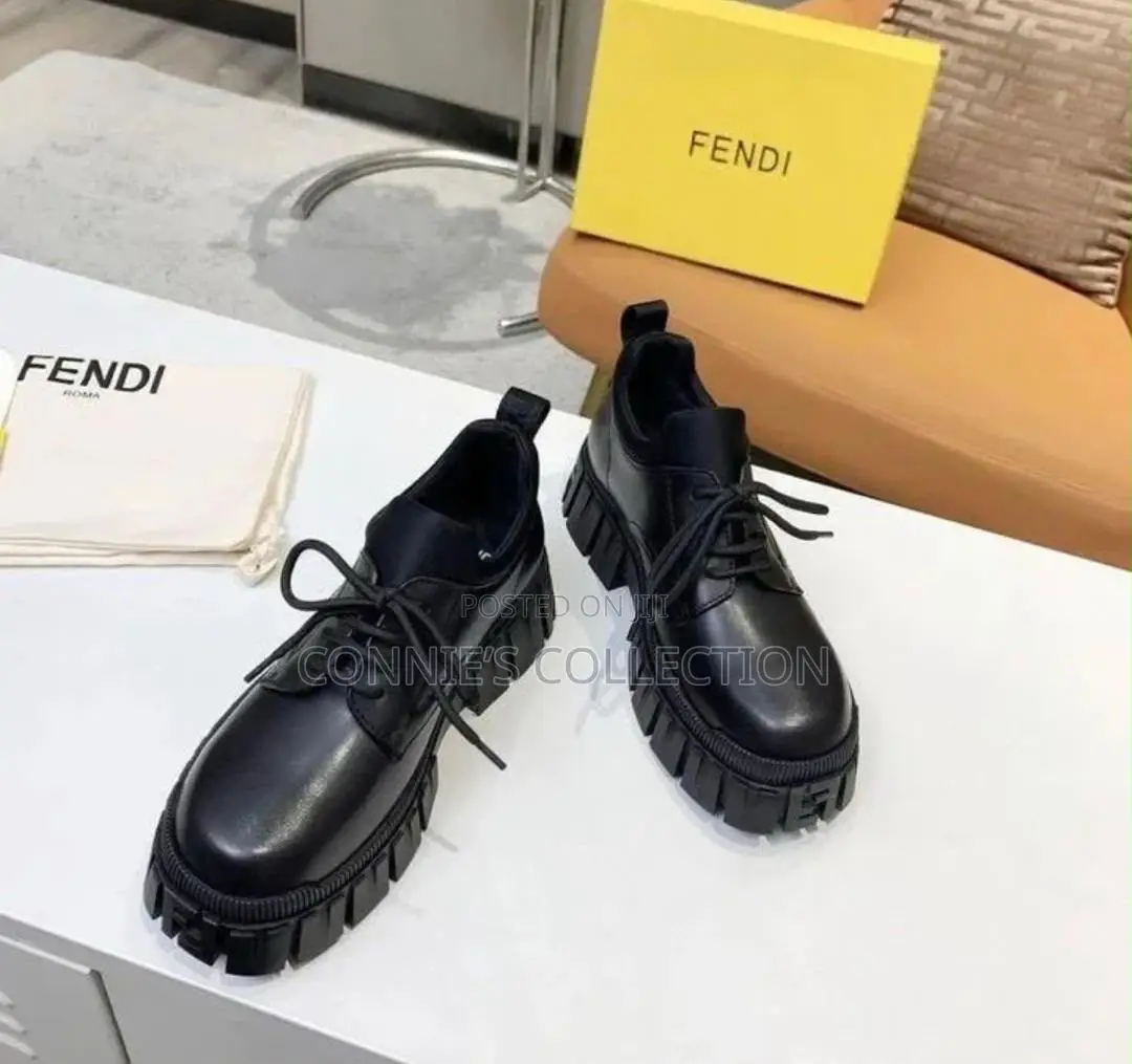 Black Fendi Lug Sole X Fendi Force Lace-Up Derby Shoe