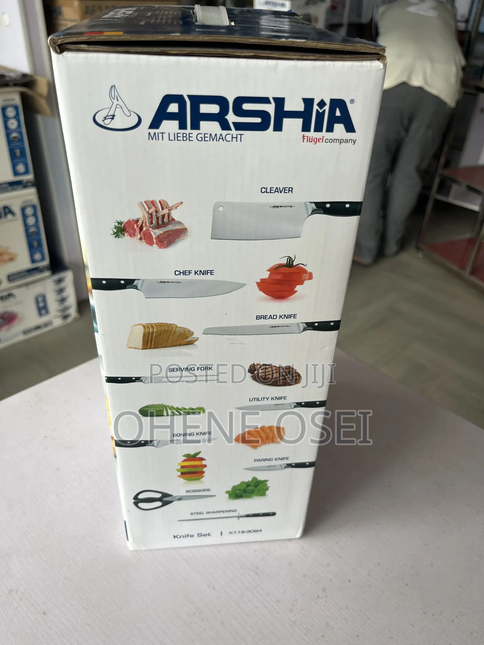 Arshia 10-Piece Stainless Steel Knife Set With Wooden Block