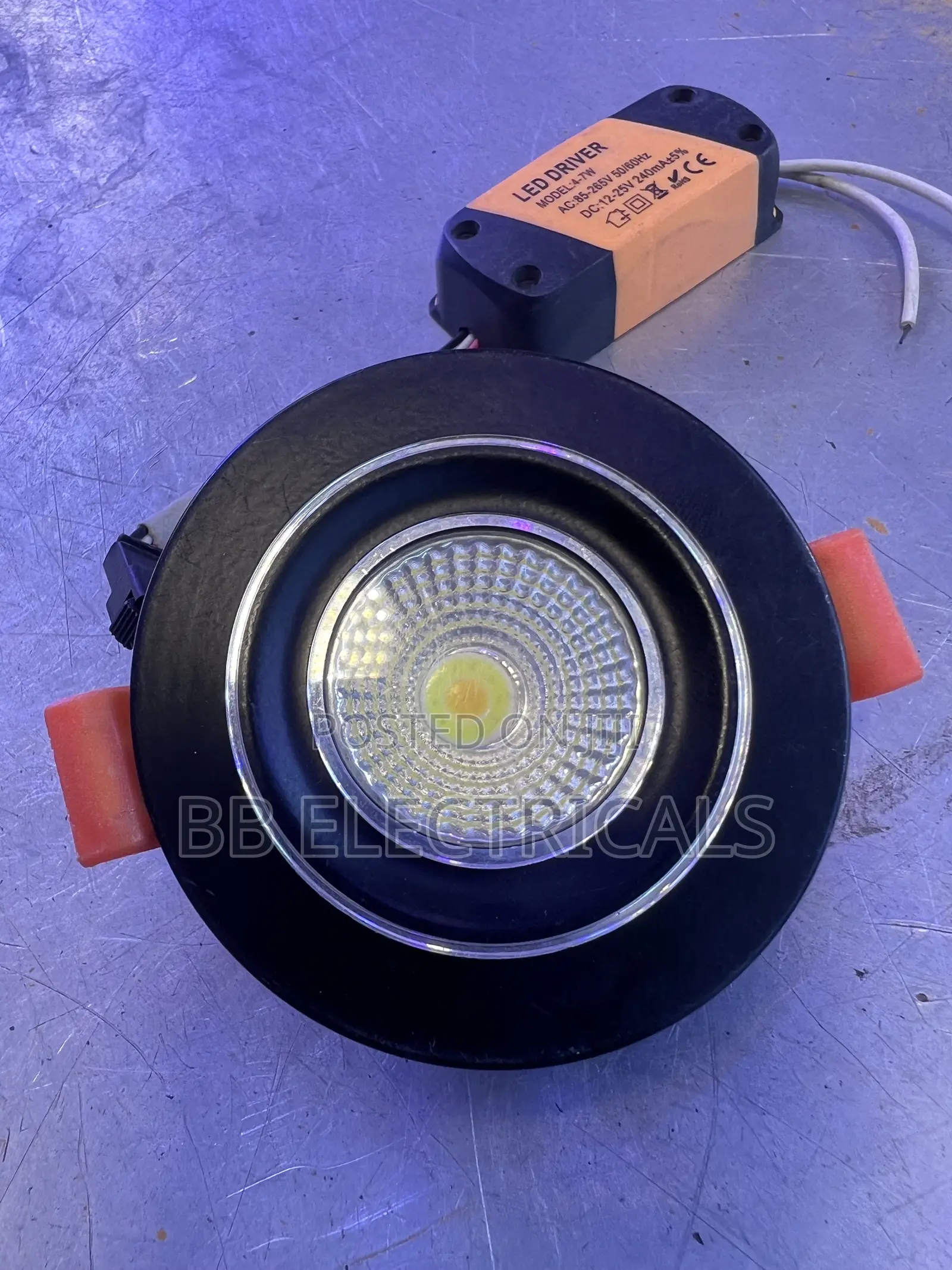 7w Cob Led Recessed Downlight (Black Finish)