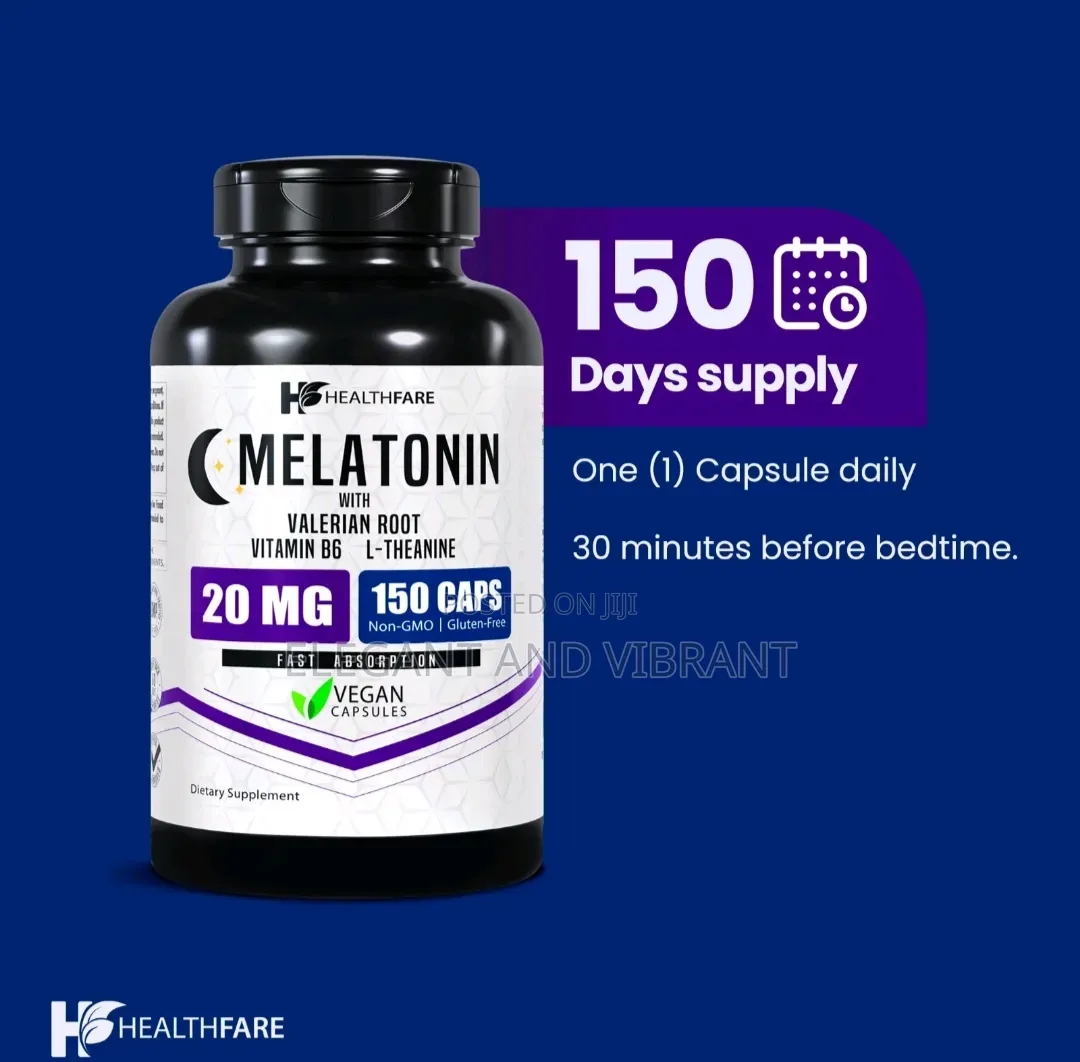 Melatonin 20mg 150 Caps With L-Theanine, Valerian Root Vitamin B6