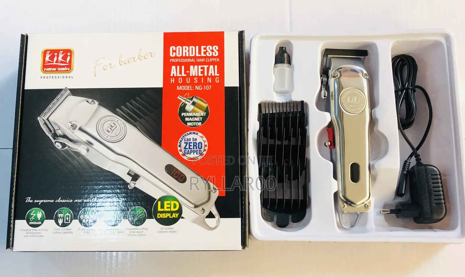 Kiki All Metal Rechargeable and Cordless Hair Clipper