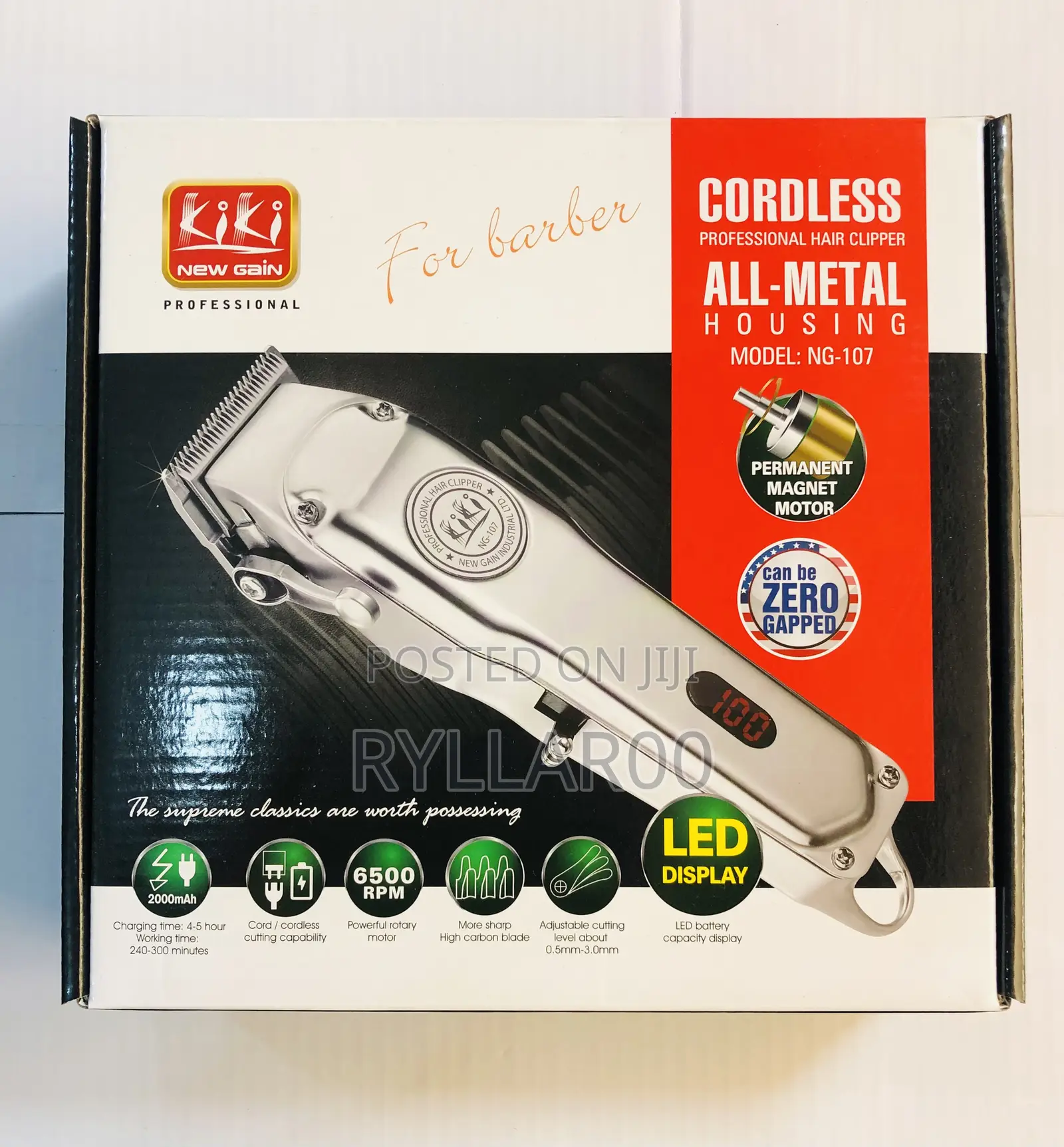 Kiki All Metal Rechargeable and Cordless Hair Clipper