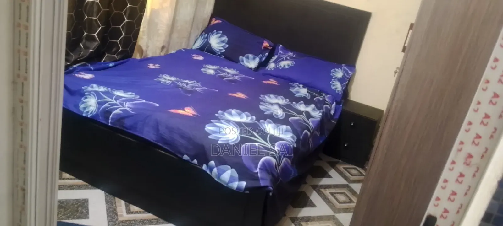 Bed Frame With Side Wardrobe