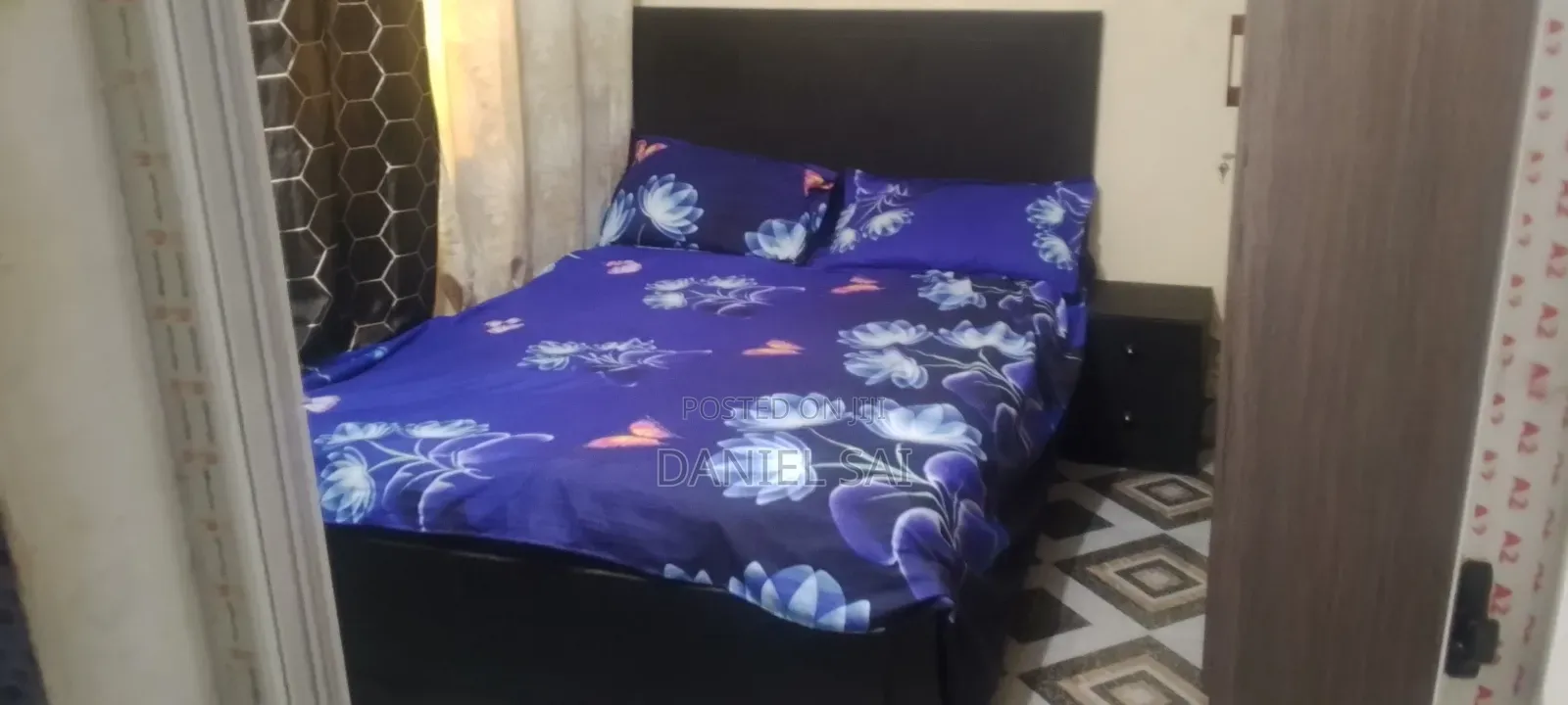 Bed Frame With Side Wardrobe