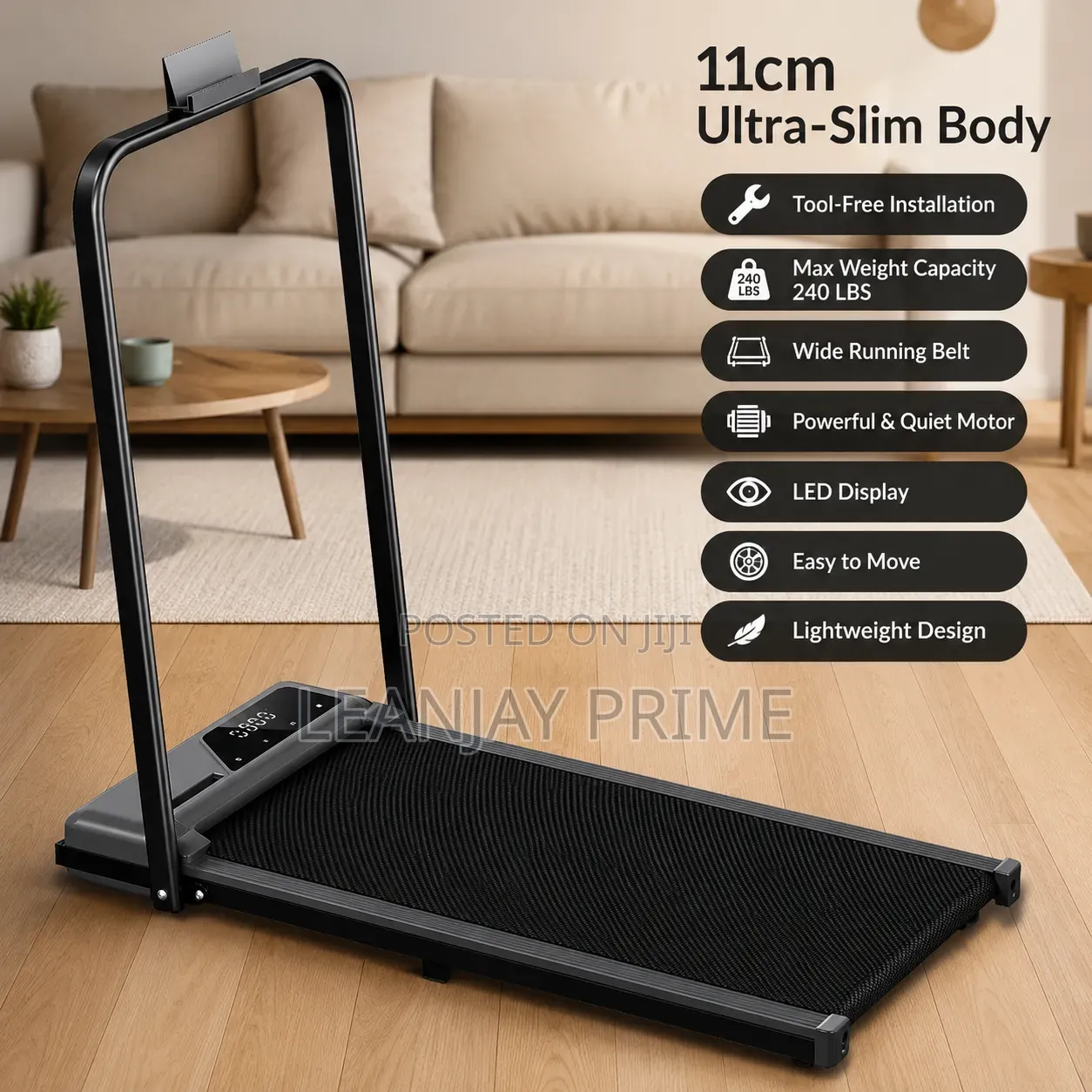 Foldable Slim Treadmill/Walking Pad– Home Fitness Machine