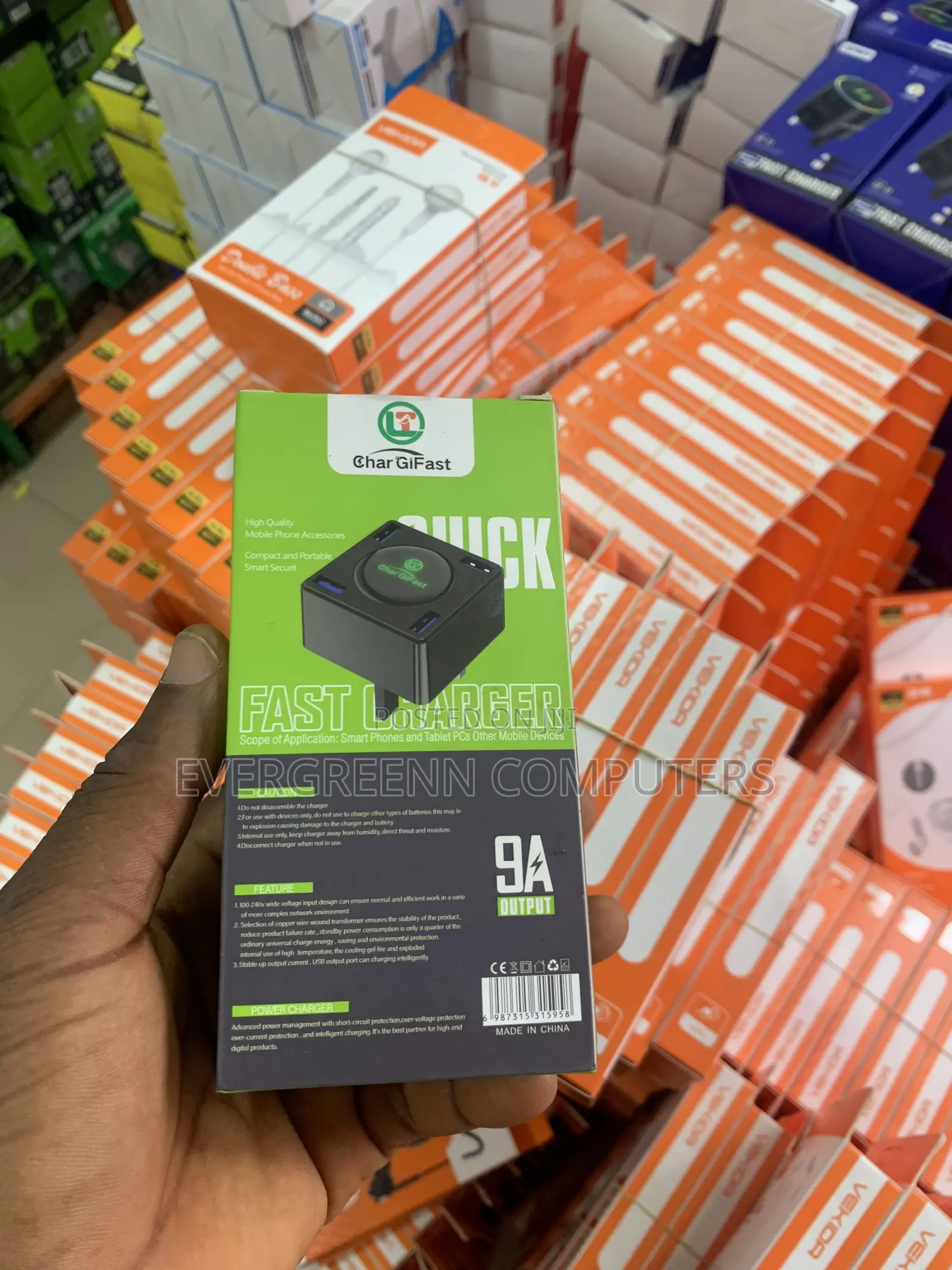 • Chargifast 9a Super Fast Charger (4 Usb Ports) With Type-C Cable