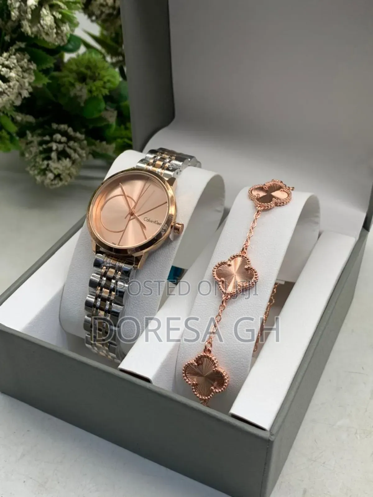 Calvin Klein Watch Van Cleef Bracelet Set – Gift Set for Women