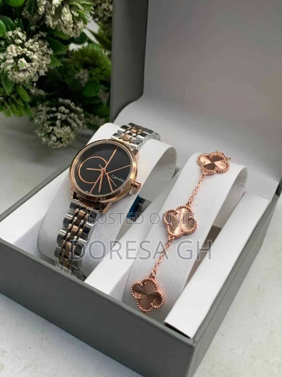 Calvin Klein Watch Van Cleef Bracelet Set – Gift Set for Women