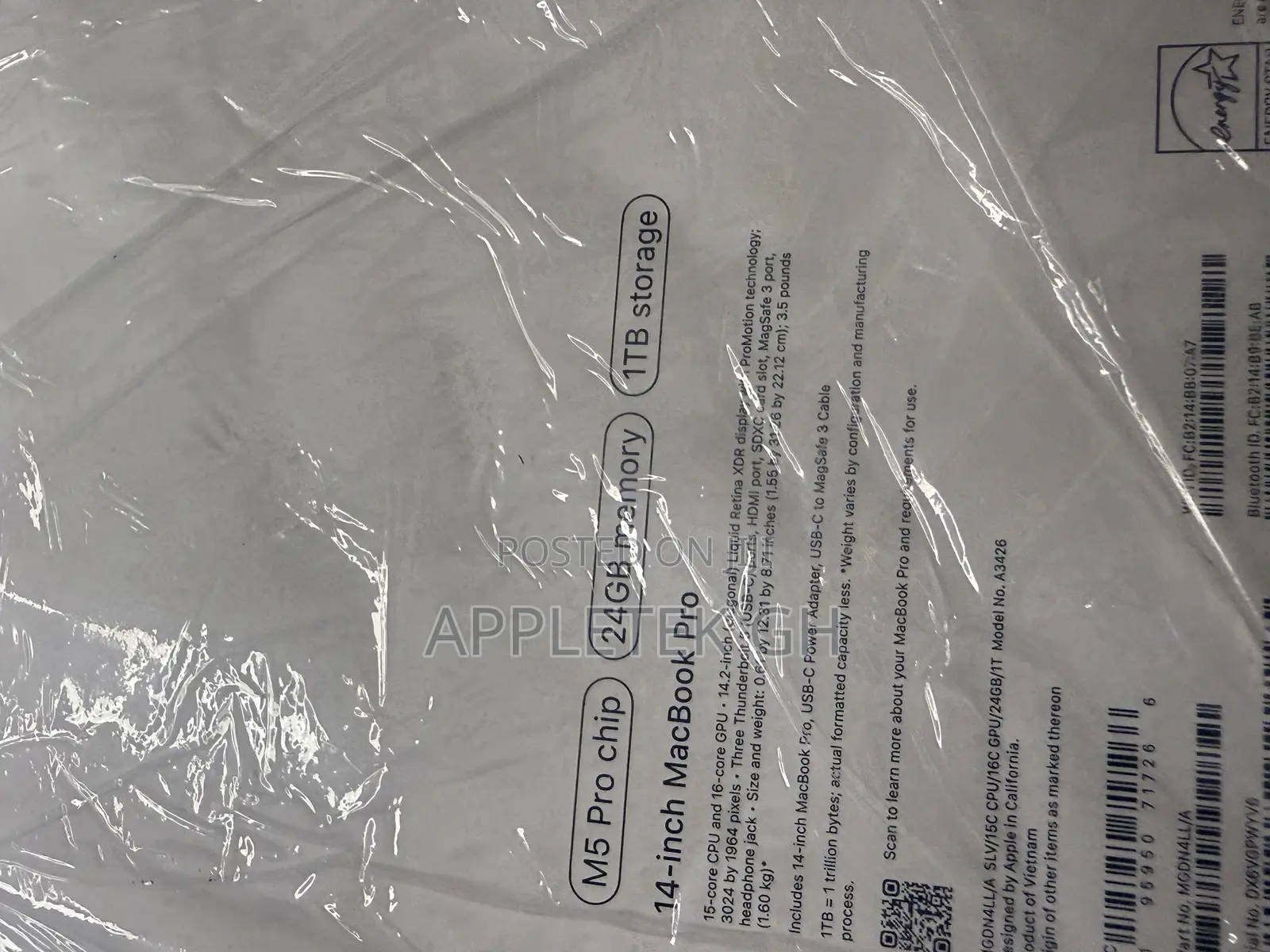 New Laptop Apple MacBook Pro 2026 M5 Pro 24GB Apple M5 Pro SSD 1T