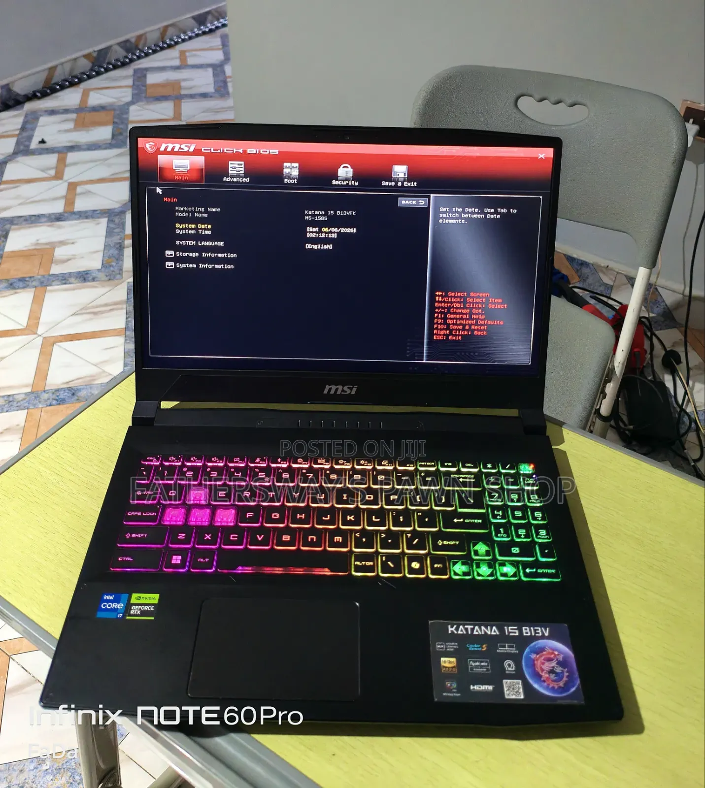 Laptop MSI Katana 15 16GB Intel Core i7 SSD 512GB