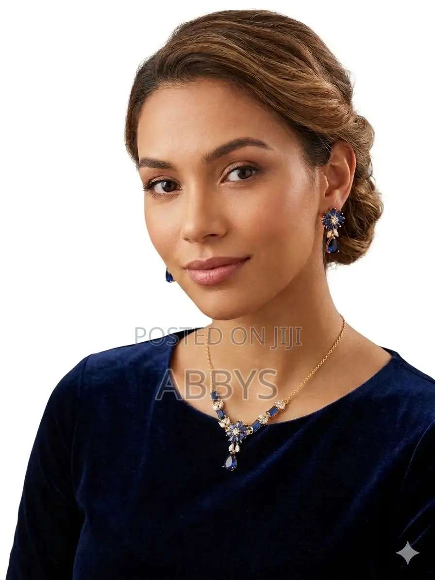 Royal Blue Floral Jewelry Set
