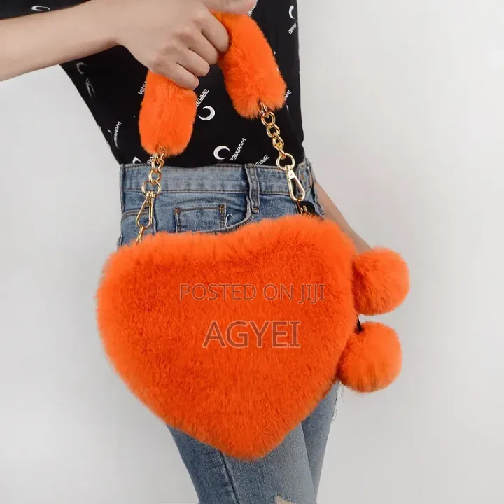 Luxury Faux Heart Shaped Bag- Orange