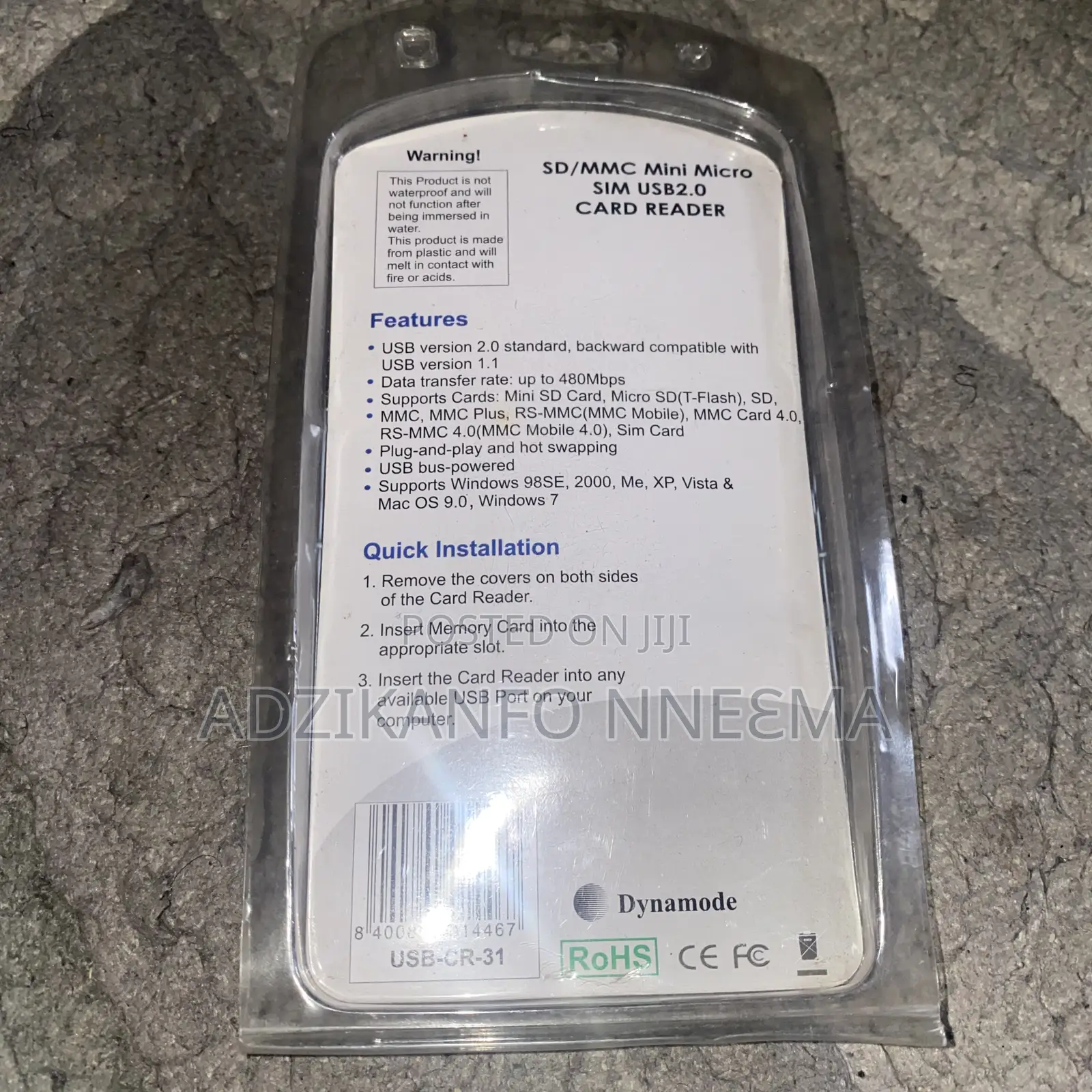 Dynamode Usb-Cr-31 Sd/MMC/Minisd/Microsd/Sim Usb 2.0 Card Reader